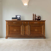 Credenza Grande Classica Ciliegio Tre Cassetti Tre Ante Intarsiate Arte Piombini 8818